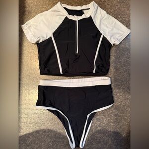 Black and White Teen Swim Bikini